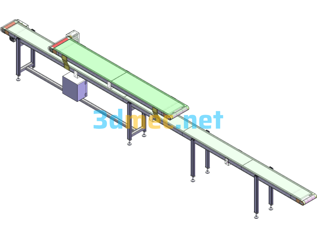 Double Conveyor Belt Line SolidWorks 3D Model Free Download
