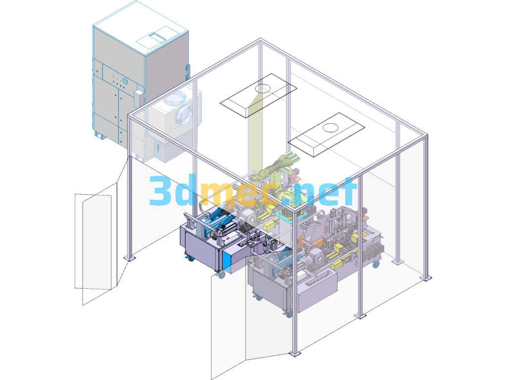 Dual Station Laser Welding Equipment SolidWorks 3D Model Free Download