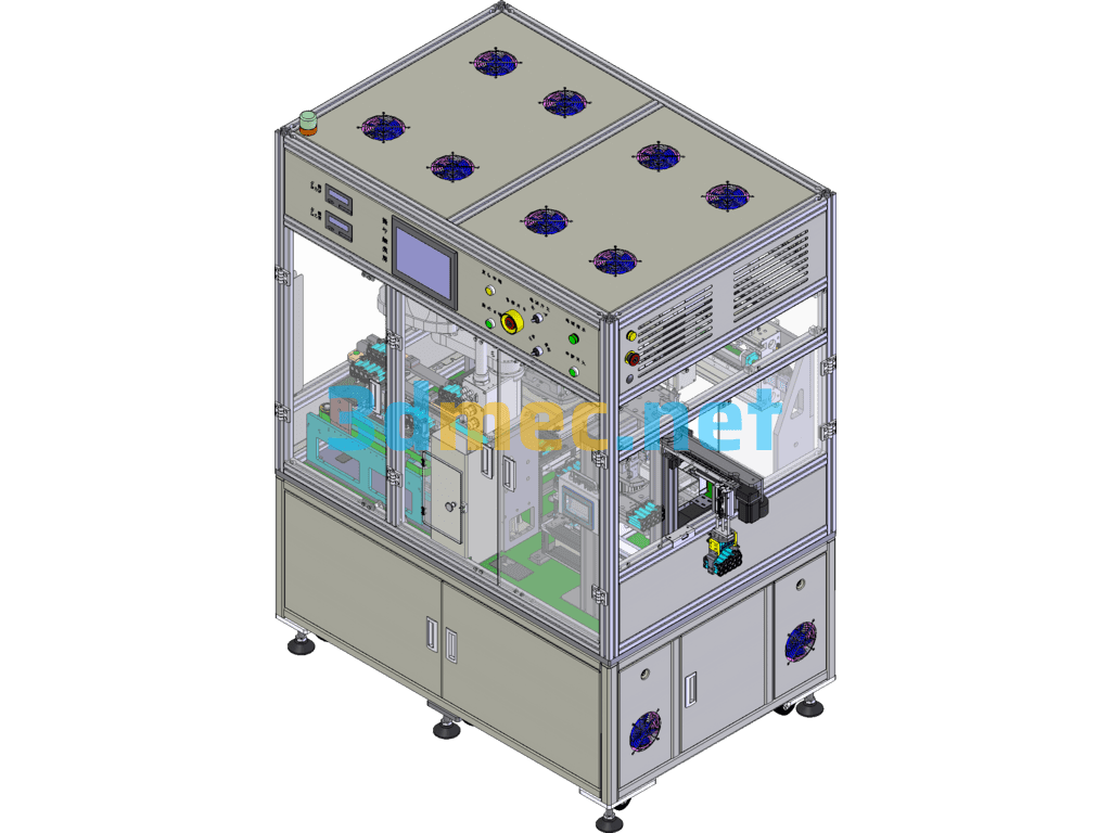 Double Station Lithium Battery Automatic Bumper Welding Machine SolidWorks 3D Model Free Download