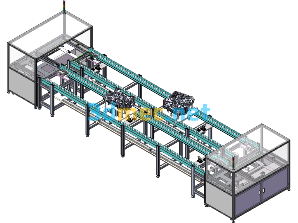 Engine Mount Assembly Line. SolidWorks 3D Model Free Download