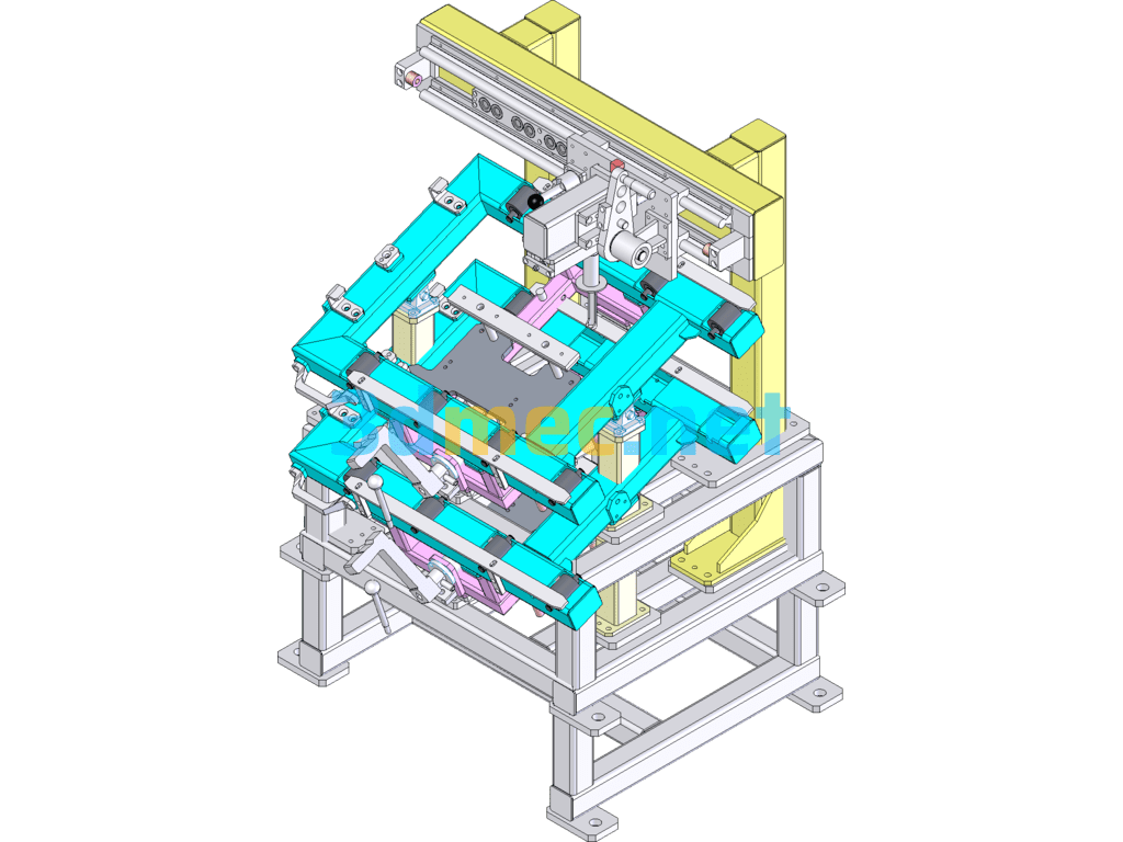 Engine Head Locking Plate Manual Tilting Presses SolidWorks 3D Model Free Download