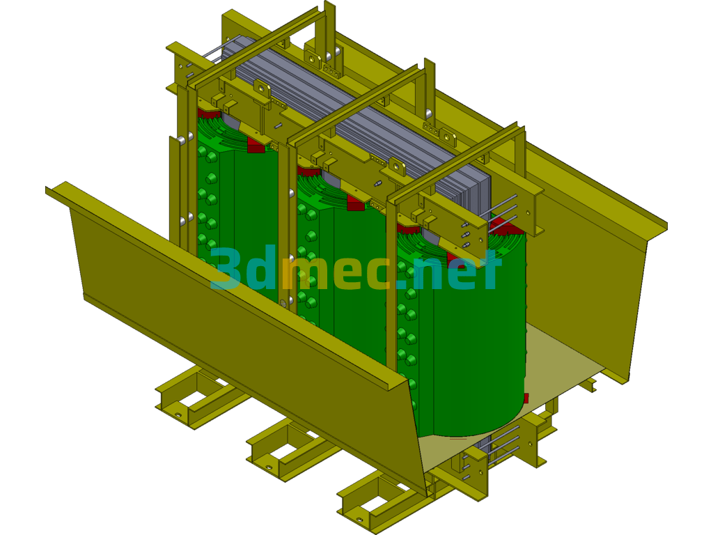 Transformer (Air-Cooled) Three-Dimensional Drawing SolidWorks 3D Model Free Download