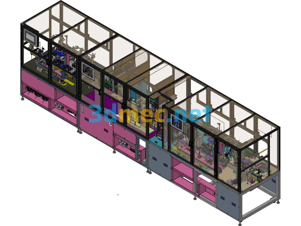 Vacuum Cleaner Motor Assembly Line Non-Standard Automated Production Line Exported 3D Model Free Download