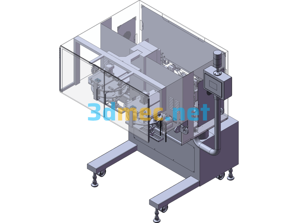 Four-Station High-Speed Cotton Stuffing Machine SolidWorks 3D Model Free Download