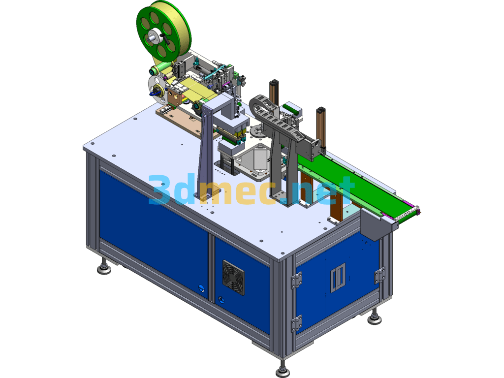 Circular Surface Labeling Machine Sticker Machine SolidWorks 3D Model Free Download