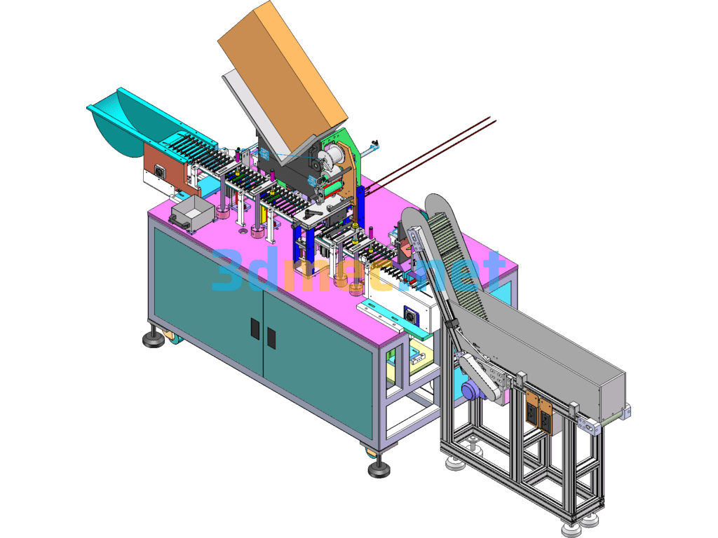 Ballpoint Pen Automatic Assembly Machine (With Workflow And Products) SolidWorks 3D Model Free Download