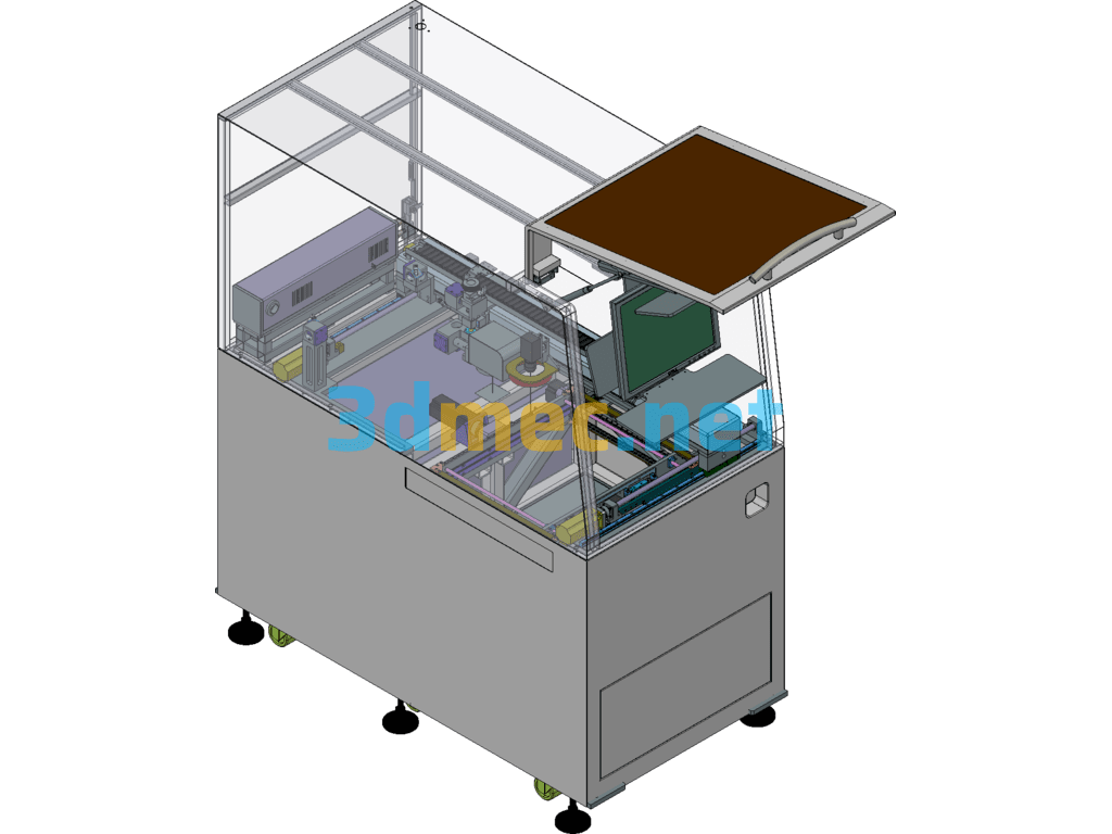 In-Line PCB Board CO2 Laser Marking Machine UG(NX) 3D Model Free Download