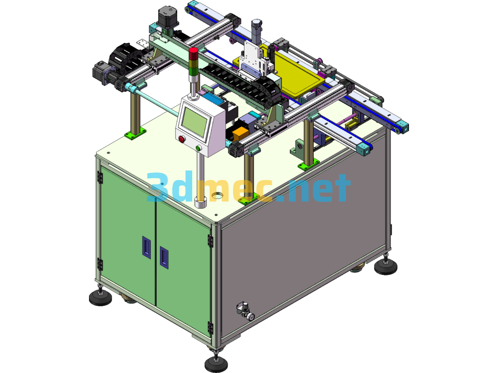 In-Line 3-Axis Screw Machine SolidWorks 3D Model Free Download