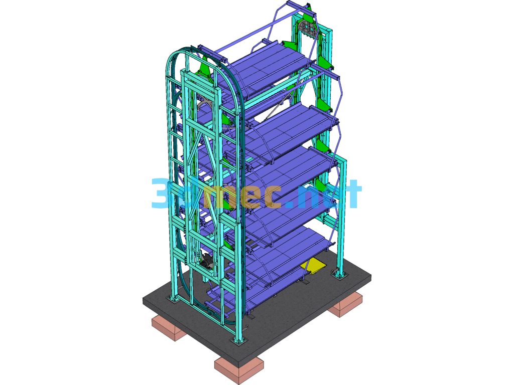 Vertical Cycle Mechanical Parking Equipment (Produced) SolidWorks 3D Model Free Download
