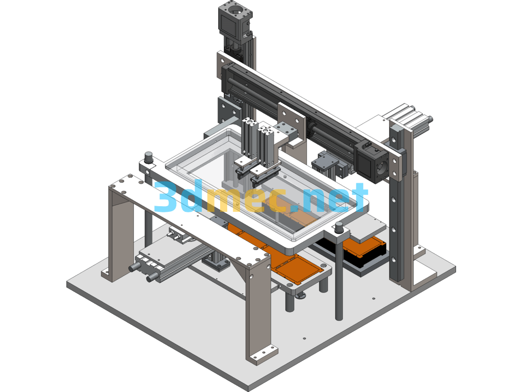 Brushing Platform Based On Electric Cylinder SolidWorks 3D Model Free Download