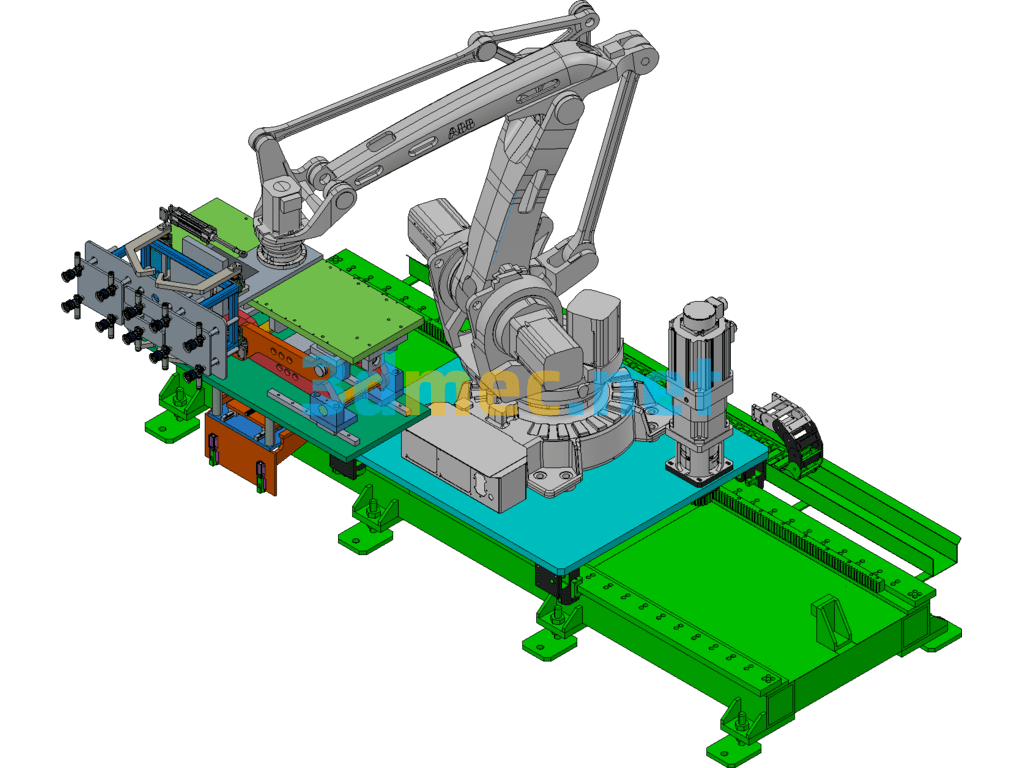 Multi-Functional Machine Hold Design (Vacuum Suction + Parallel Clamping + Siting Ground Rail) Exported 3D Model Free Download