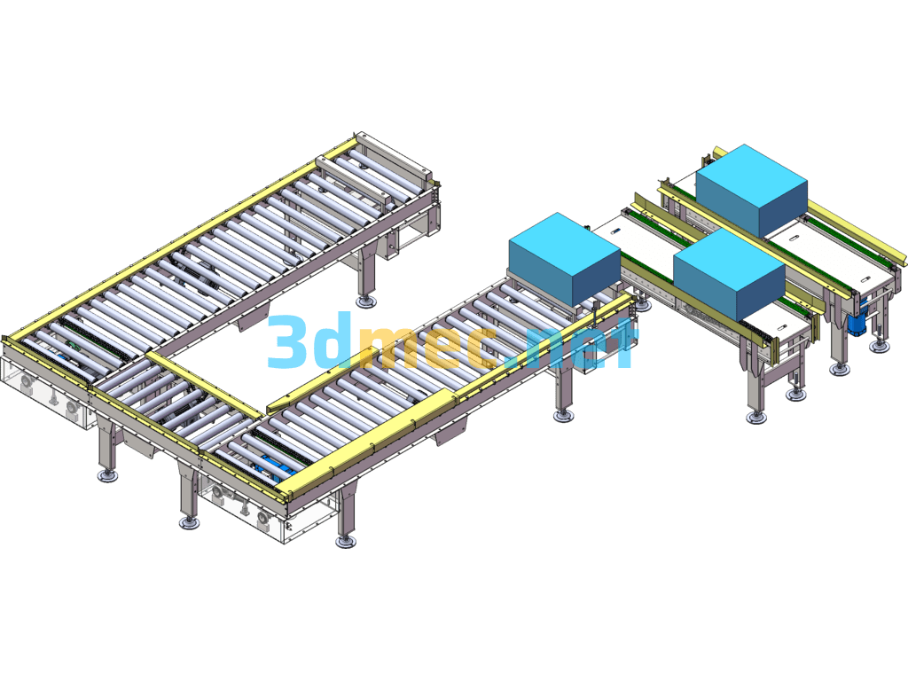 Multiple Roller Chain Conveyor Line Jacking Transplanter SolidWorks 3D Model Free Download