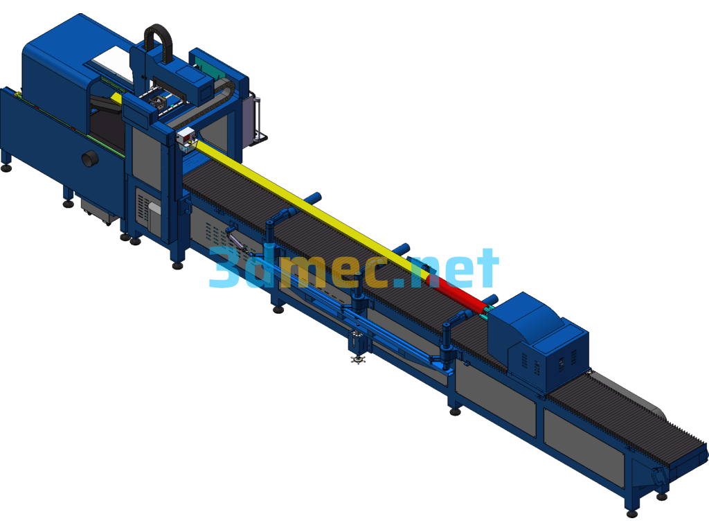 High Power Laser Automatic Pipe Cutting Machine Drawing SolidWorks 3D Model Free Download