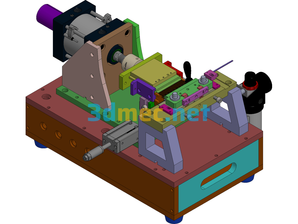 Small Desktop Plug-In Four-Person Approach Equipment SolidWorks 3D Model Free Download