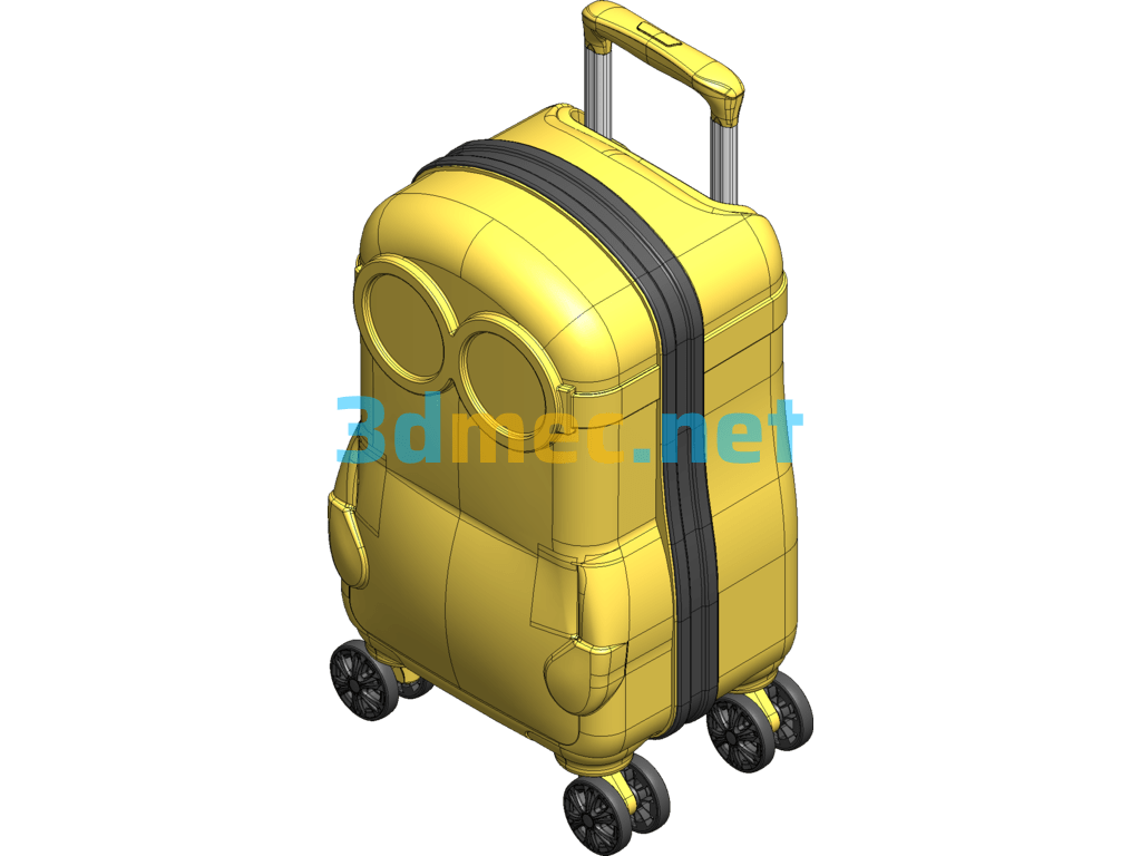 Trolley Case SolidWorks 3D Model Free Download