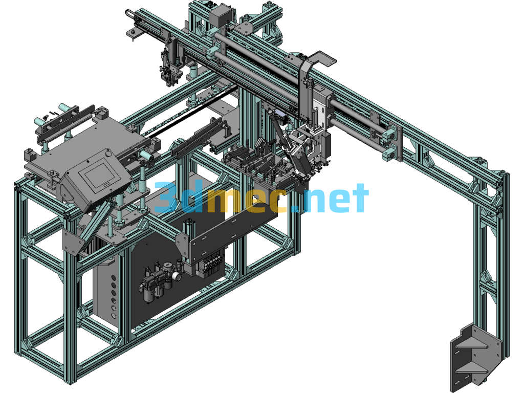 Industry 4.0 Centerless Grinding Machine Automatic Loading And Unloading Robot System (Already In Production) SolidWorks 3D Model Free Download