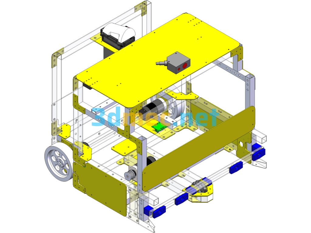 Differential Motion Robot Chassis Frame SolidWorks 3D Model Free Download
