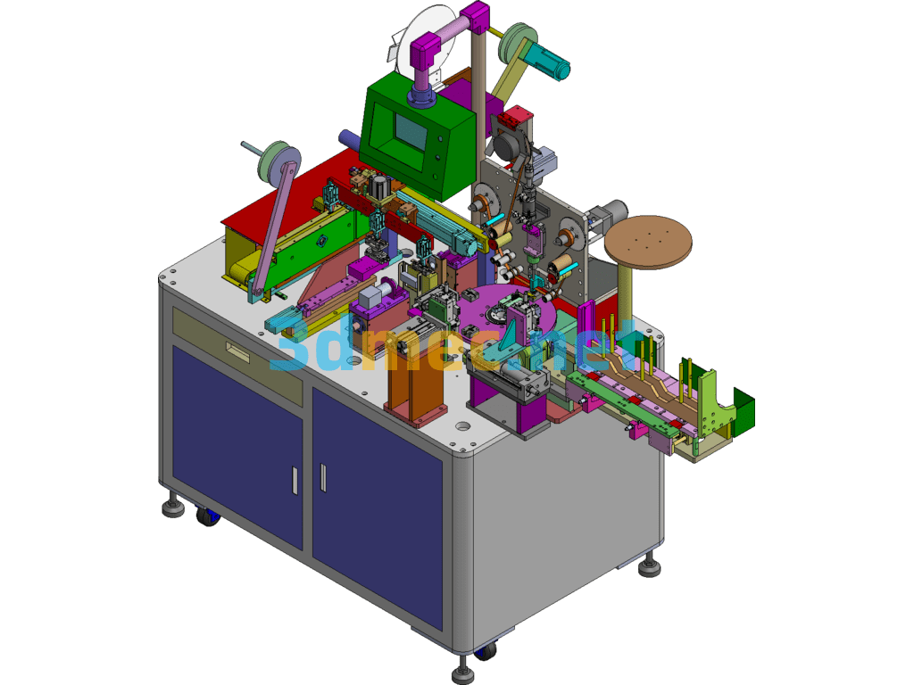 Mass Production Of Non-Standard Connector Indexing Plate With Adhesive Paper CCD Inspection Packaging Machine. SolidWorks 3D Model Free Download