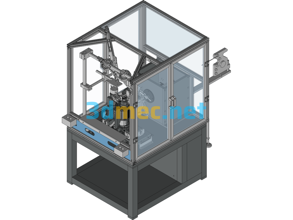 Winding Machine Equipment With Wire Cutting Mechanism And Wire Guards Exported 3D Model Free Download