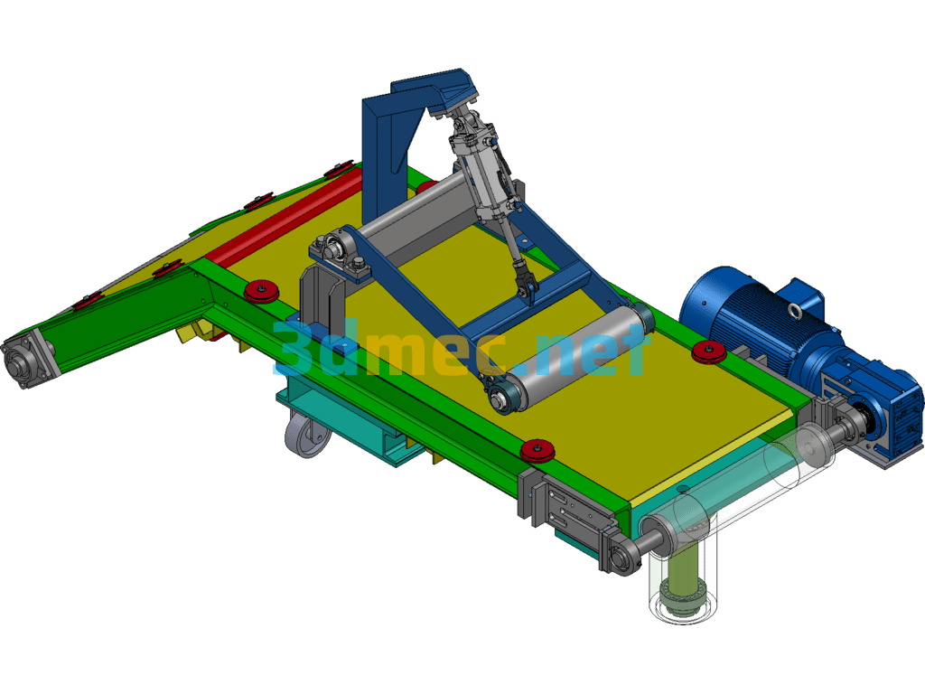 Oscillating Conveyor Belt With Pressure Roller SolidWorks 3D Model Free Download