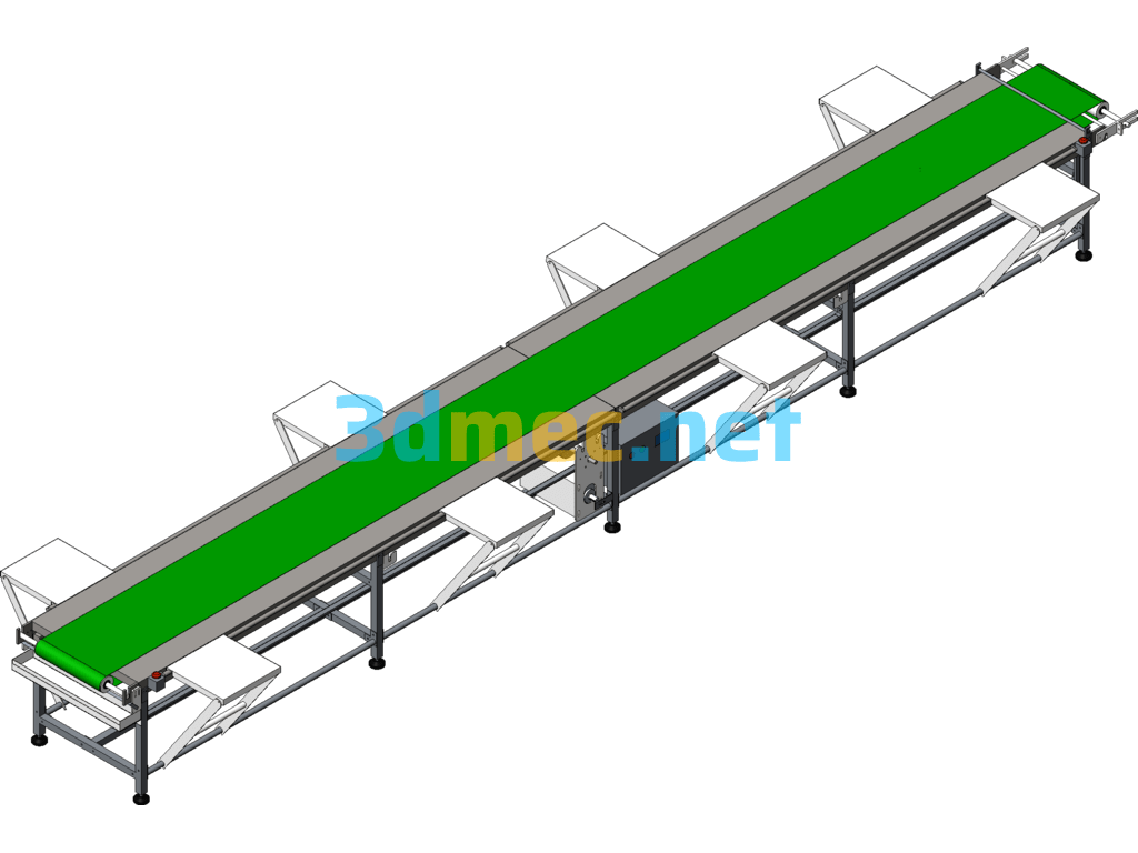 3d+Engineering Drawings Of Meal Portioning Conveyor Line With Workbench SolidWorks 3D Model Free Download