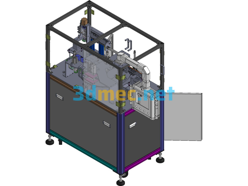 Cyclic Automatic Feeder Transparent Film Folding Machine SolidWorks 3D Model Free Download