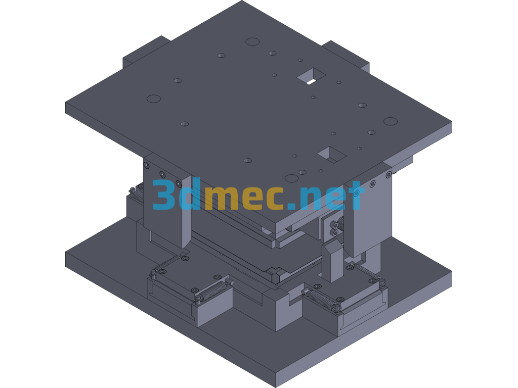 Lateral Bending Mold For Microwave Oven Door Body Exported 3D Model Free Download