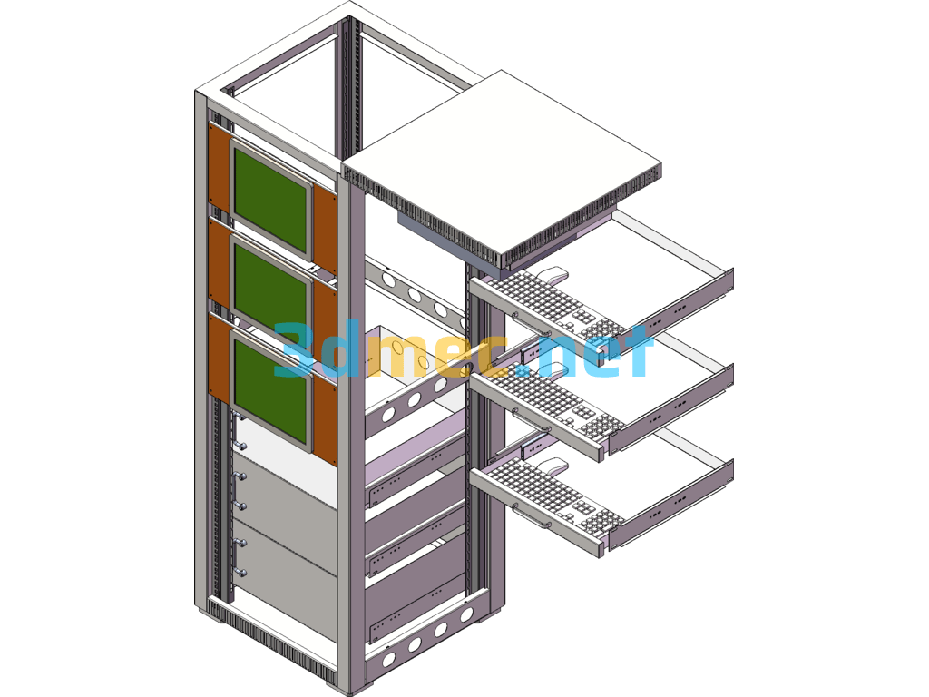 Microelectronic Control System Cabinet 1900x600x600 Cabinet 3D+CAD SolidWorks 3D Model Free Download