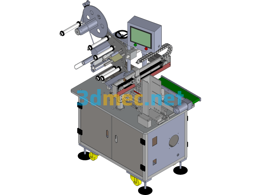 Cell Phone Battery 4-Side Labeling Machine SolidWorks 3D Model Free Download