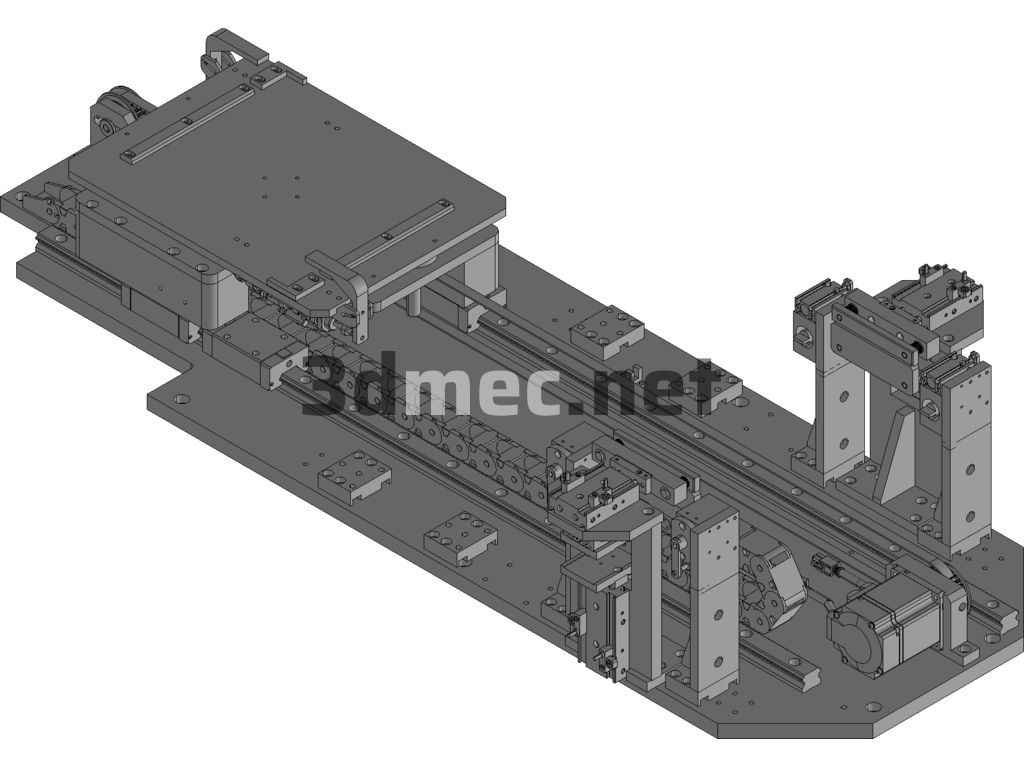 Pallet Conveyor And Positioning Mechanism Design Exported 3D Model Free Download