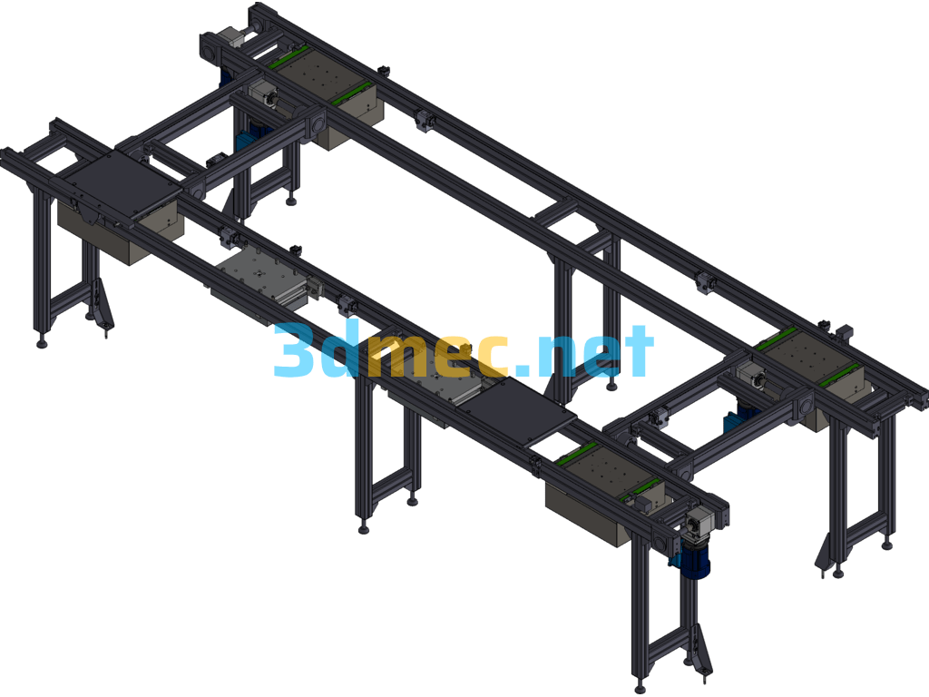 Pallet Conveyor/Conveyor Line Exported 3D Model Free Download