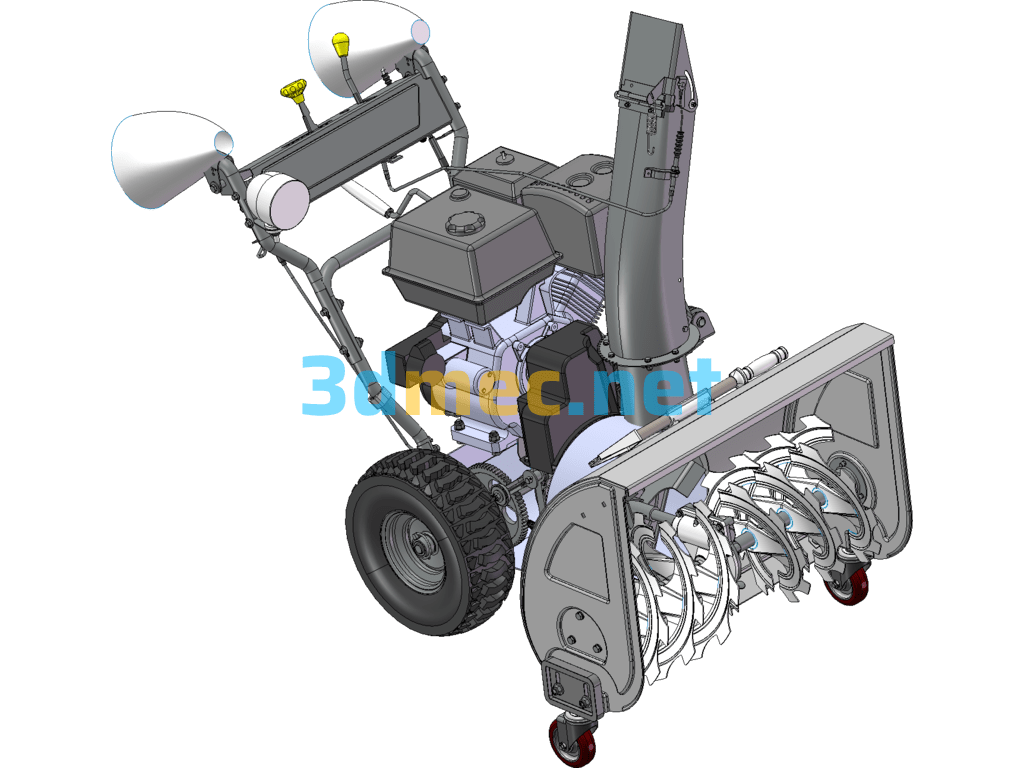Snow Throwing Snowplow Manual Snow Removal Vehicle SolidWorks 3D Model Free Download