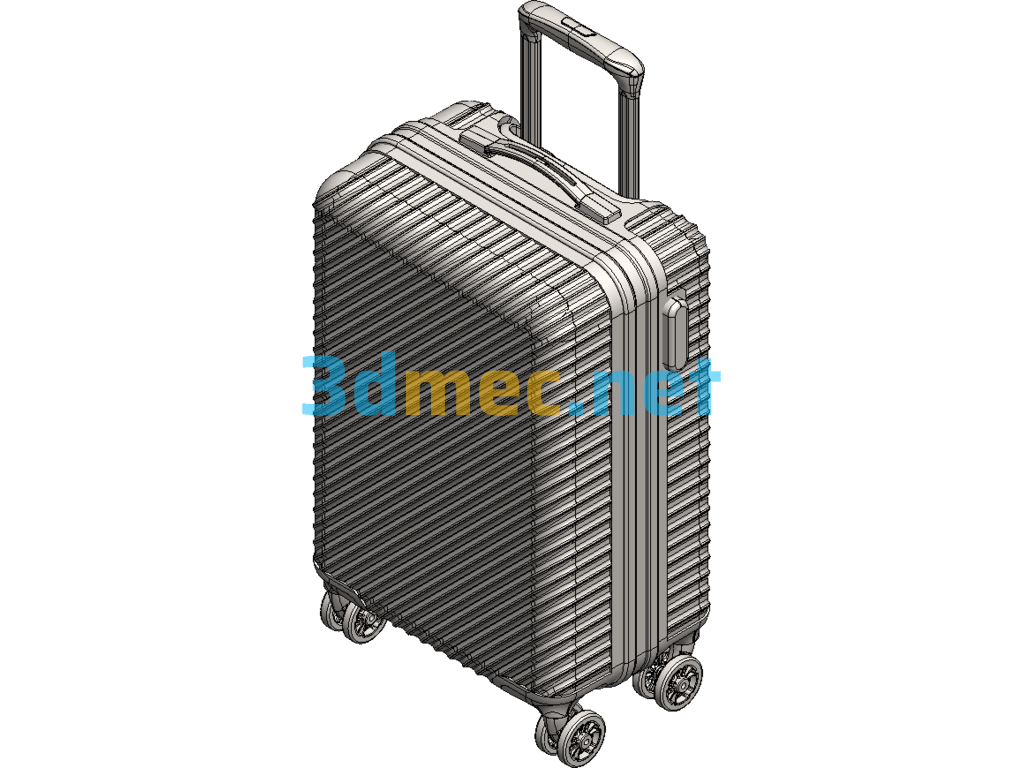 Trolley Case Luggage Design Exported 3D Model Free Download
