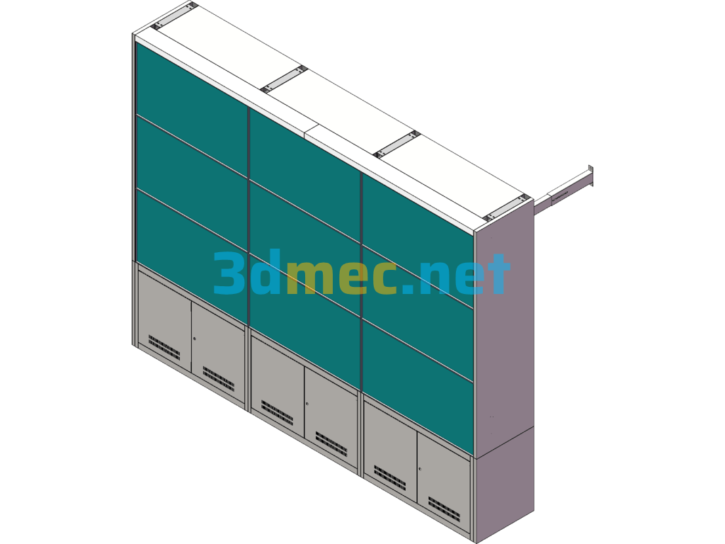 Spliced Video Wall SolidWorks 3D Model Free Download