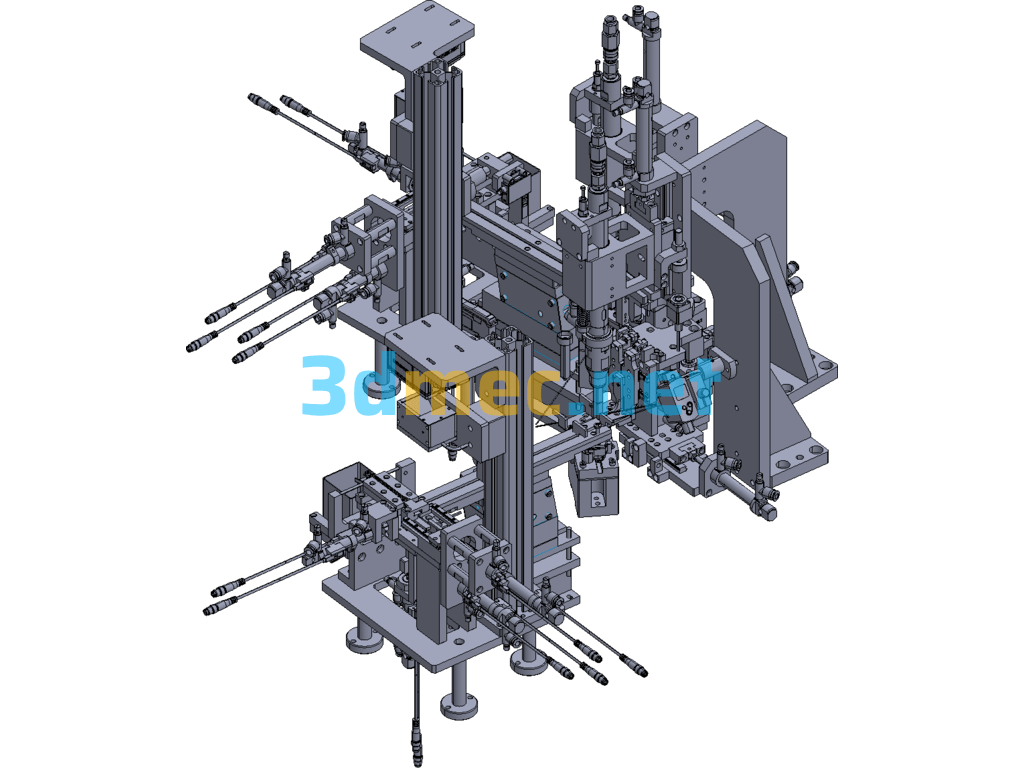 Square Screw Attachment Mechanism Exported 3D Model Free Download