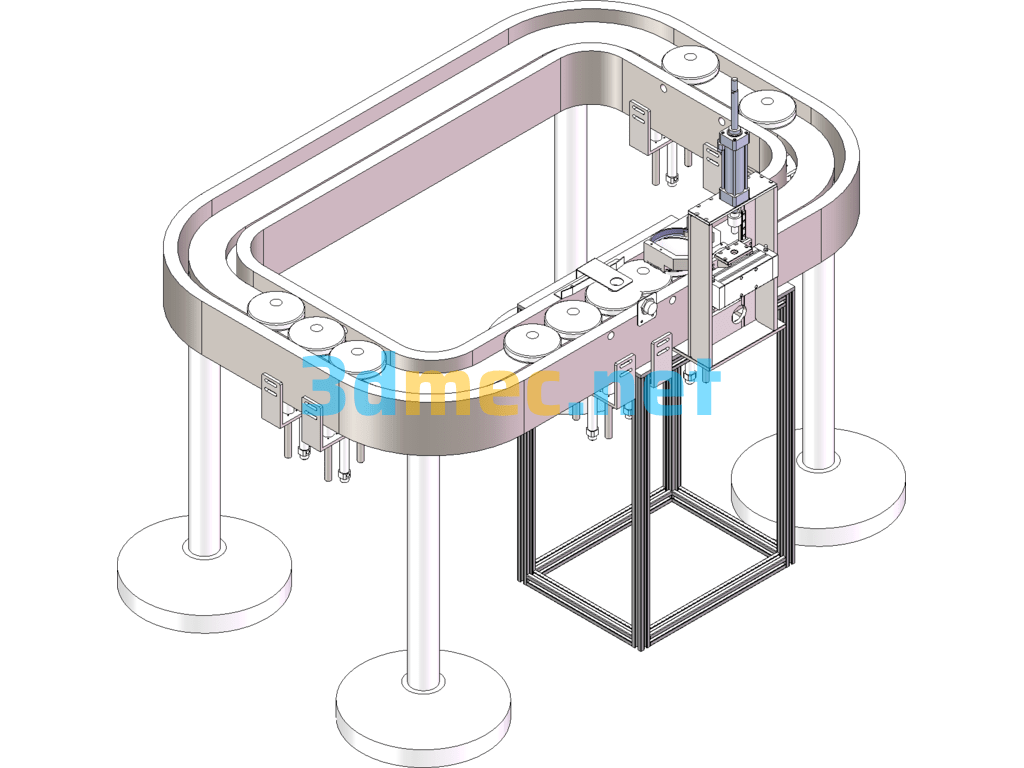 Hitachi Loop Line Quadrilateral Loop Conveyor Line 3D+CAD SolidWorks 3D Model Free Download