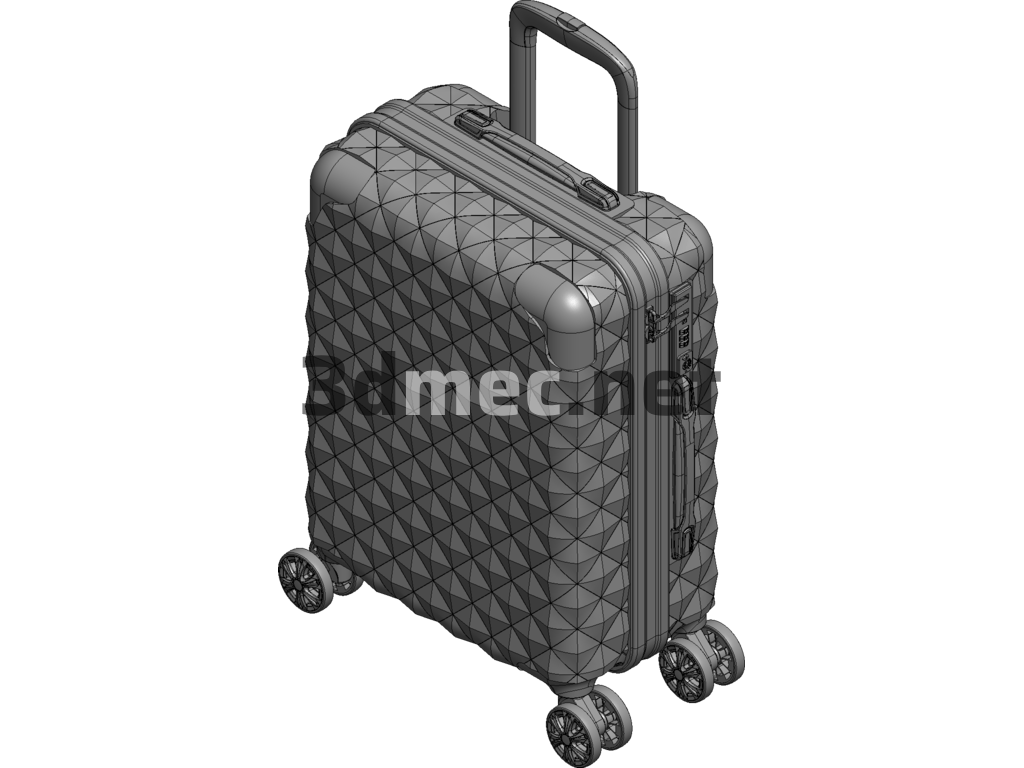 Stylish Diamond Shaped Trolley Case Exported 3D Model Free Download
