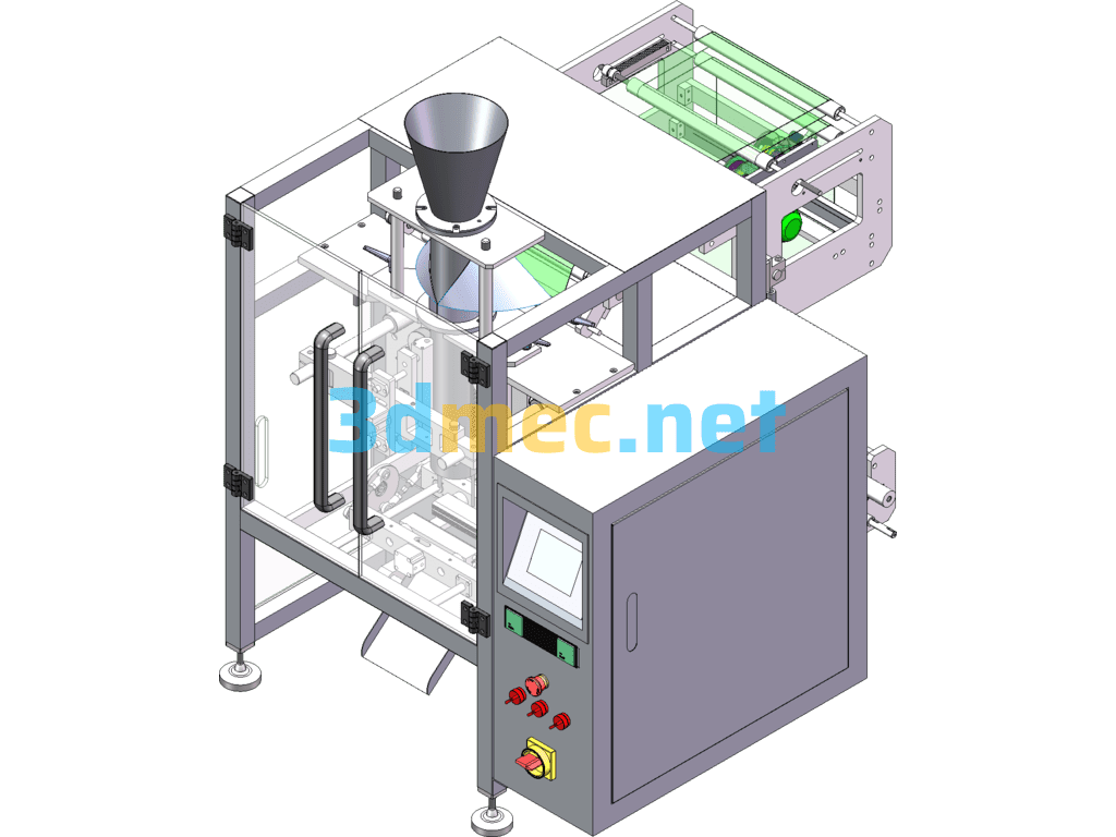 Intelligent Double Transport Film Longitudinal Seal Horizontal Seal Packaging Machine SolidWorks 3D Model Free Download