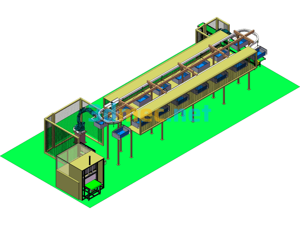 Robotic Loading Ring Recycling Equipment SolidWorks 3D Model Free Download