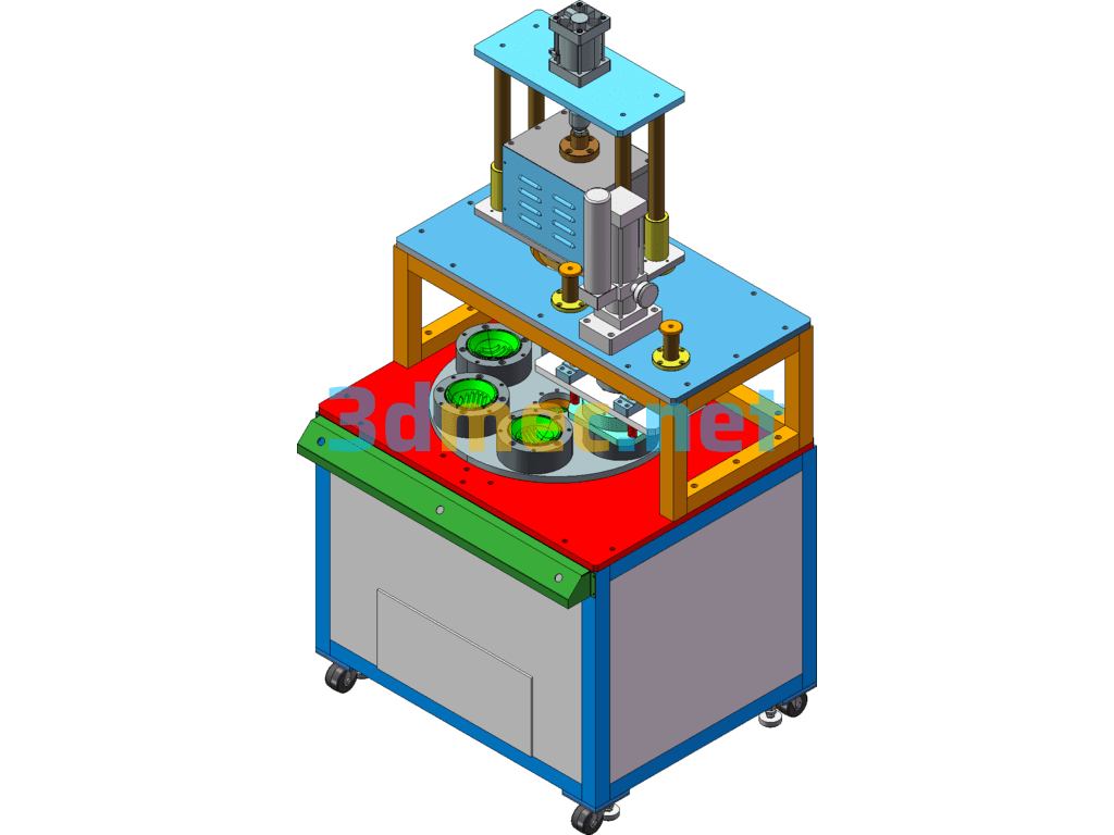 Cup Mask Machine Rotary Hot Press Molding Machine SolidWorks 3D Model Free Download