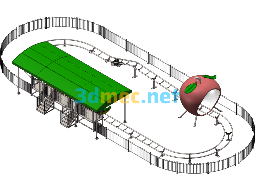 Fruit Buggy Slider (Playground Equipment) SolidWorks 3D Model Free Download