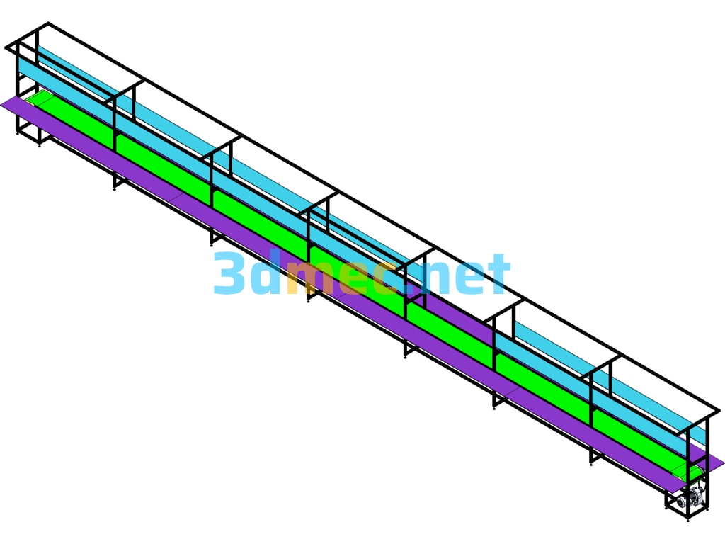 Standard H-Shape Computer Display Assembly Line SolidWorks 3D Model Free Download
