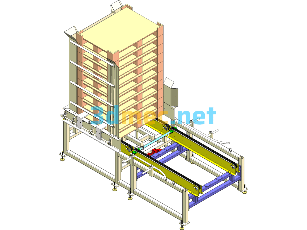 Automatic Palletizer For Pallets SolidWorks 3D Model Free Download
