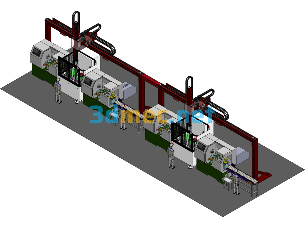 Automatic Loading And Unloading Of Truss Robots CNC Workshop SolidWorks 3D Model Free Download