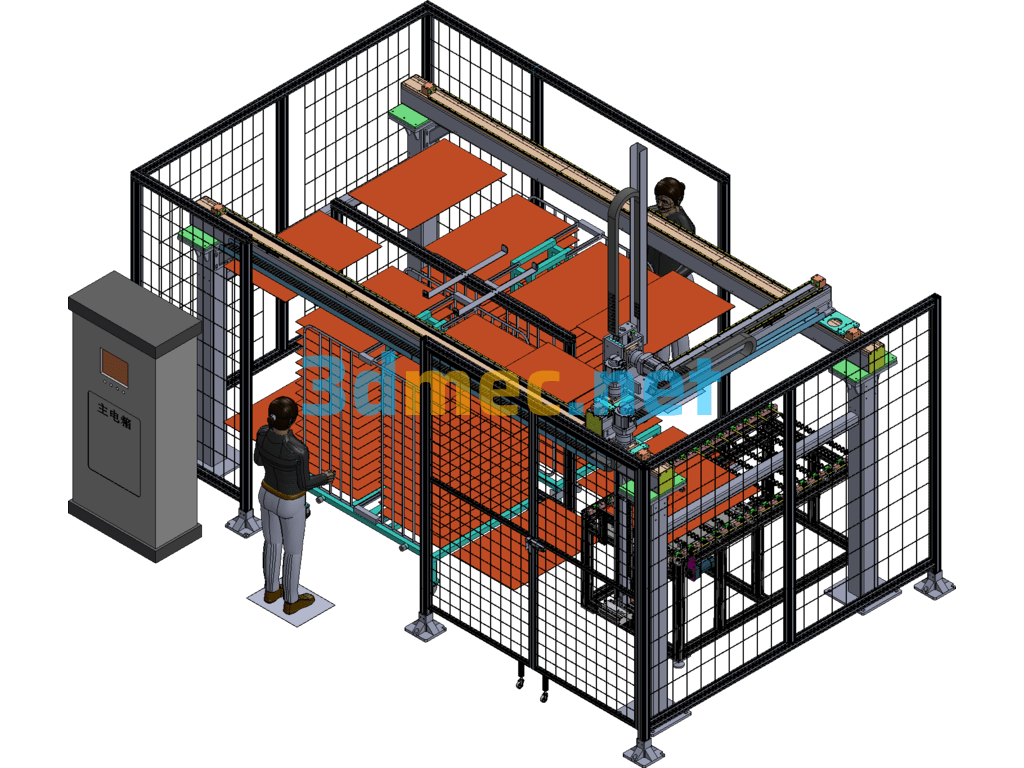 Truss Robot Glass Picker Exported 3D Model Free Download