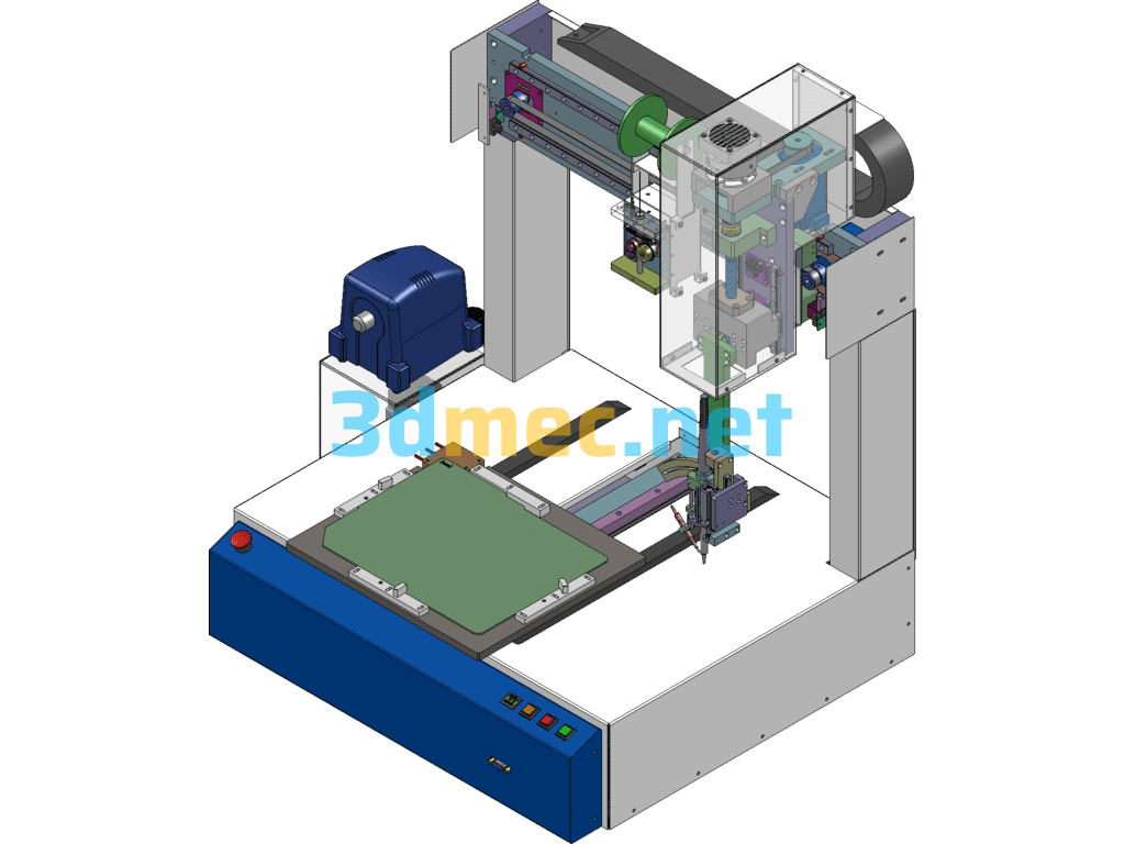 Desktop Automatic Three-Axis Soldering Machine SolidWorks 3D Model Free Download