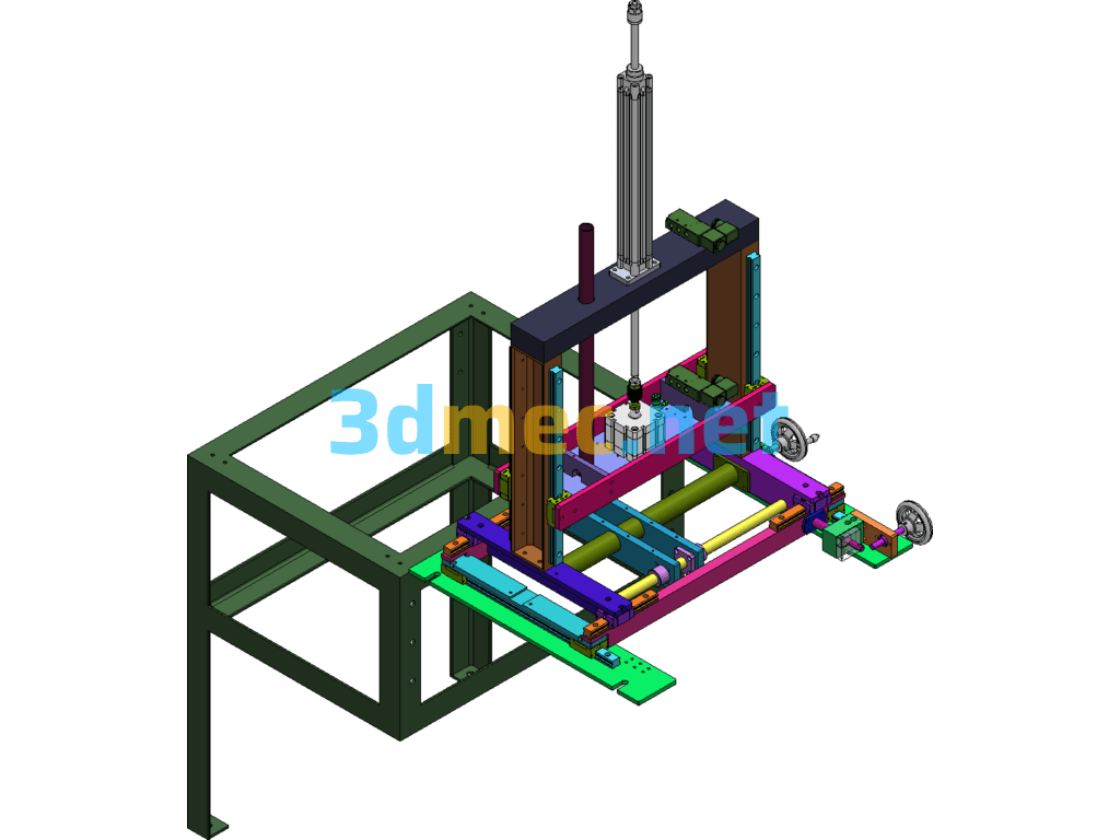 Die-Cutting Machine Supporting Punching Machine SolidWorks 3D Model Free Download