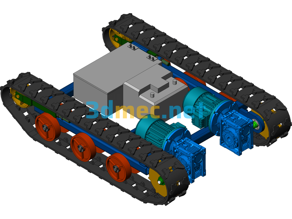 Rubber Tracked Chassis Model SolidWorks 3D Model Free Download