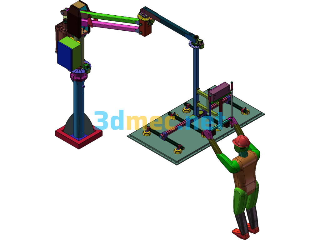 Pneumatic Booster Arm Mechanism 3D Model Free Download