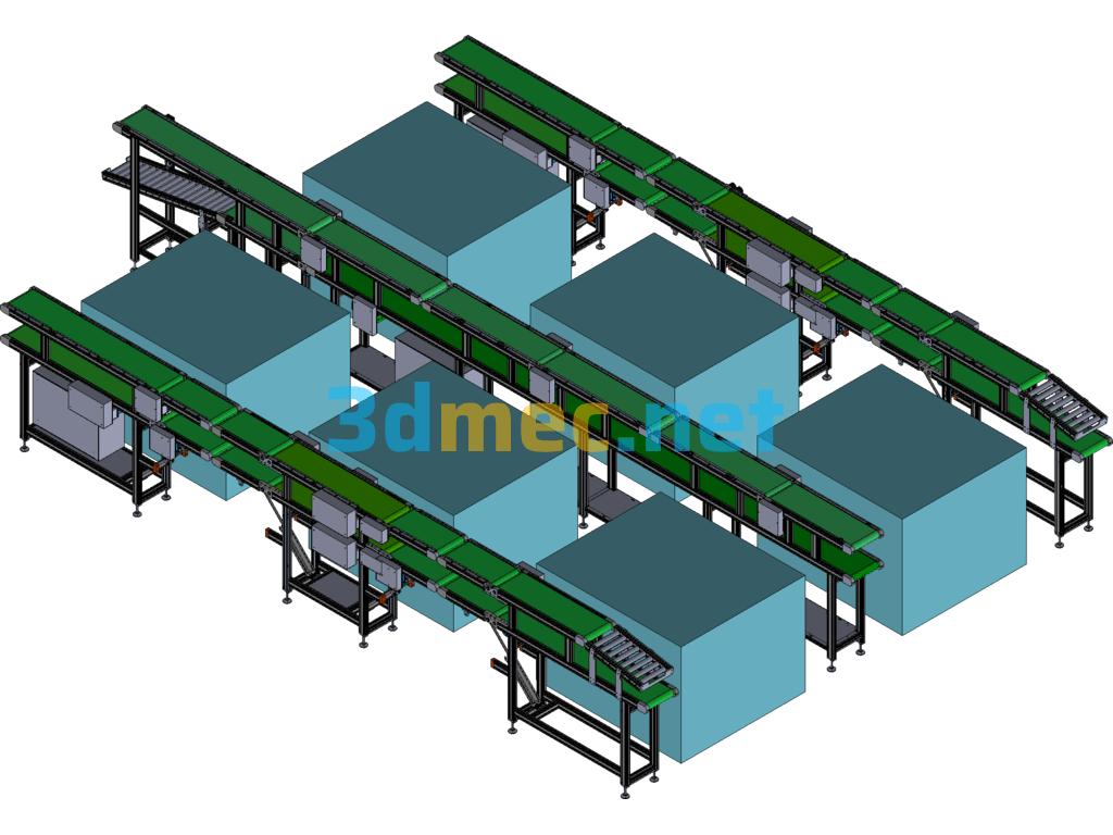 Pneumatic Electric Folding Belt Line Exported 3D Model Free Download
